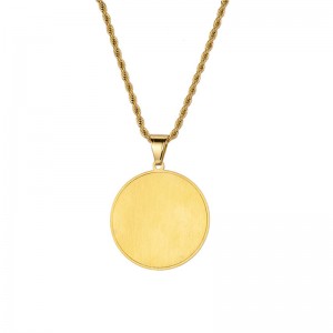 ヒップホップダブルパームラウンドカードネックレス