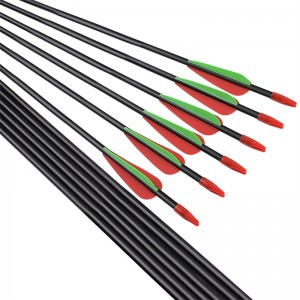 アーチェリー目標煤煙のためのエリオンアウトドア114478 ID5mm 28インチのガラス繊維の矢印合理化TPUベーン