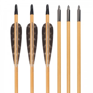 エレンアウトドア117025-01 OD8mm 32インチ木製矢印アーチリー伝統的な弓撮影