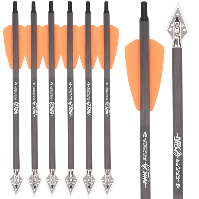 Nika Archery 114521-02 Cobra System Adder/r9/RXアーチェリー狩猟装置のためのカーボンボルトID6.2mm 7.5inch