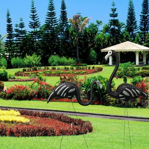 ブラックスケルトンヤードフラミンゴハロウィーンプラスチックフラミンゴ芝生装飾飾りゾンビ芝飾り