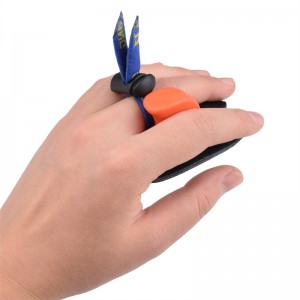 Refurve Bowの弓の弓のための屋外42ft05 lh mサイズのアーチェリーの指タブの指の保護具の指の救い具革の撮影タブ