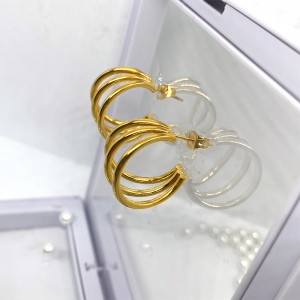 ステンレス鋼真空金メッキ18K/14Kイヤリング