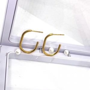 ステンレス製真空金メッキ18K/14Kイヤリングフープ