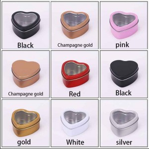 曇らされたハート型の錫缶缶缶金属缶60 * 59 * 27mm