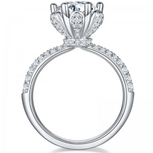 Tuochenジュエリーファクトリースターリングシルバー925/18K/14K/10K/9Kリング3A/5Aジルコン/Moissanite/ダイヤモンドストーン