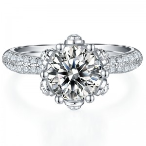 Tuochenジュエリーファクトリースターリングシルバー925/18K/14K/10K/9Kリング3A/5Aジルコン/Moissanite/ダイヤモンドストーン