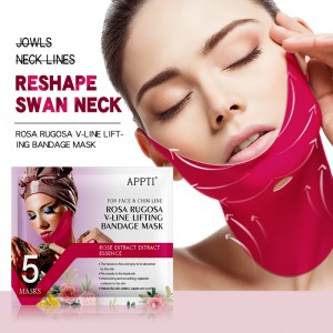 Appti Rose Rugosa V-LIFING BASSAGE MASK FACE SLIMMING STRAP Beauty Chin Delucersヒドロゲルフェイシャルマスクを持ち上げて肌を締めます