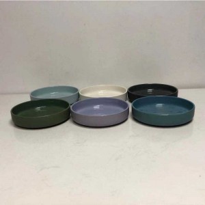 ホットセールセラミックStoneware Pasta Shallow Bowlsセット
