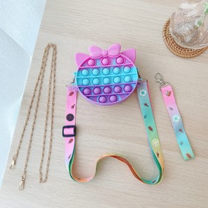 バブルフィジット玩具ショルダーバッグ、シリコーンポップバブルフィジットハンドバッグ