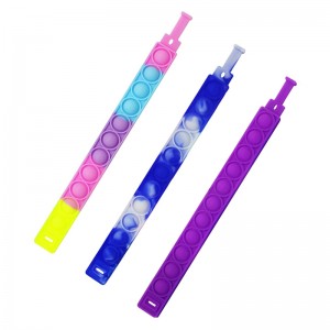 プッシュバブルキッズフィジェットのおもちゃ、大人のシリコーンのフィジットポップブレスレット