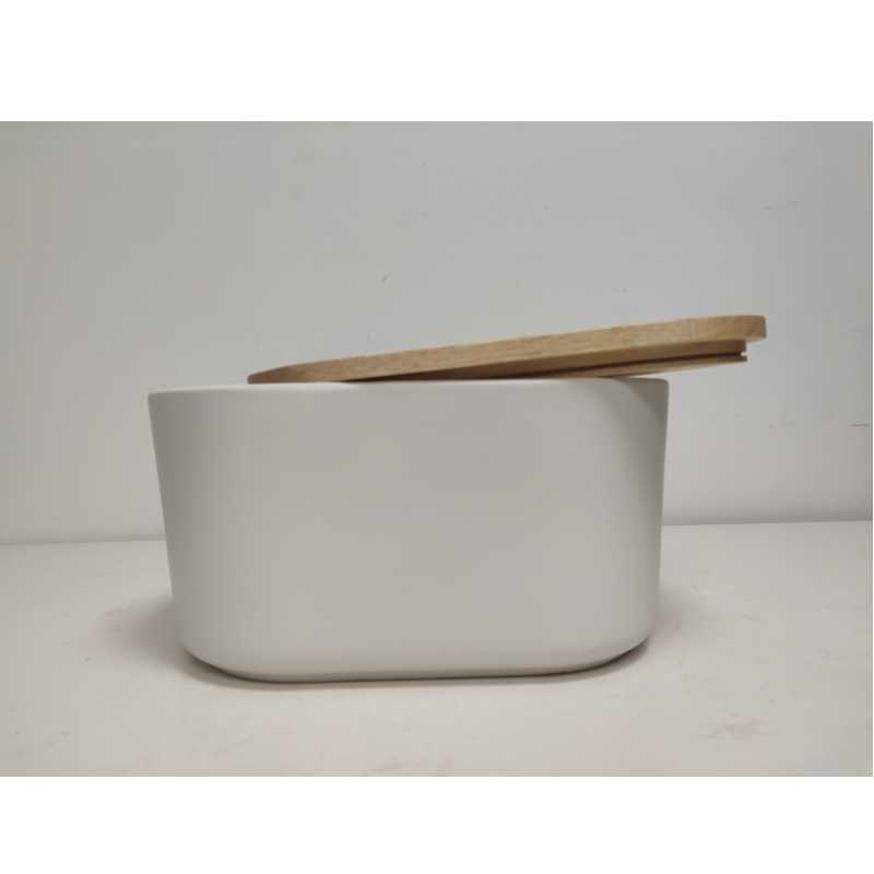 木製のふたの陶磁器の陶器の収納のパン箱を持つ卸売