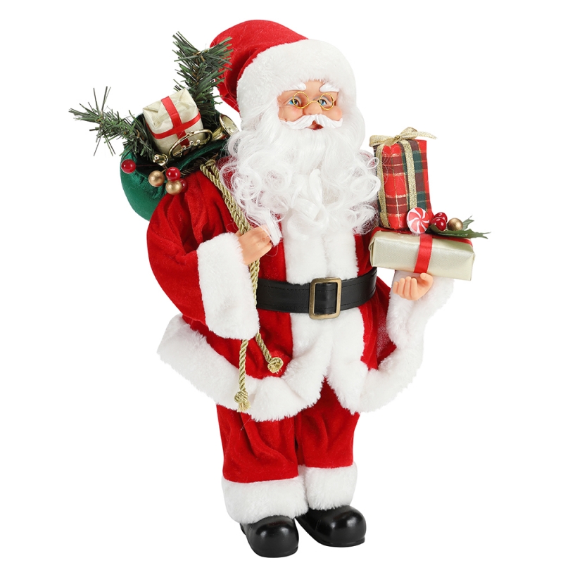 42cmクリスマス立ってサンタクロース飾り飾りの装飾の置物収集生地の休日祭りクリスマス豪華なカスタムアイテム