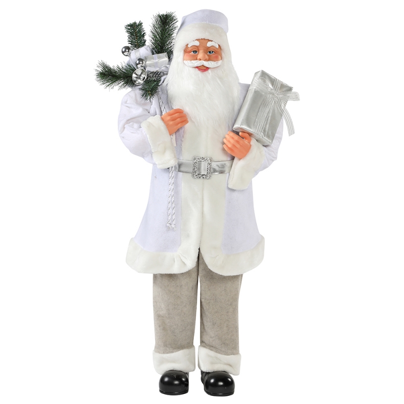 30~110センチクリスマスホワイトスタンディングサンタクロースギフトバッグ飾り装飾フェスティバル休暇置物コレクション伝統的なクリスマス