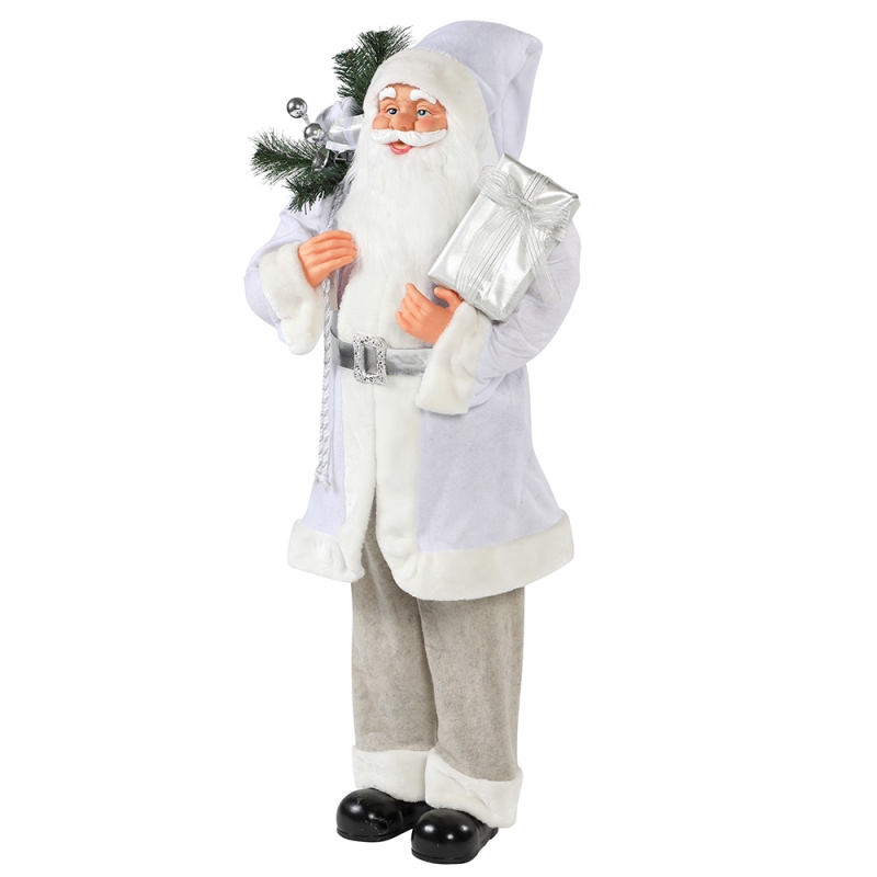 30~110センチクリスマスホワイトスタンディングサンタクロースギフトバッグ飾り装飾フェスティバル休暇置物コレクション伝統的なクリスマス