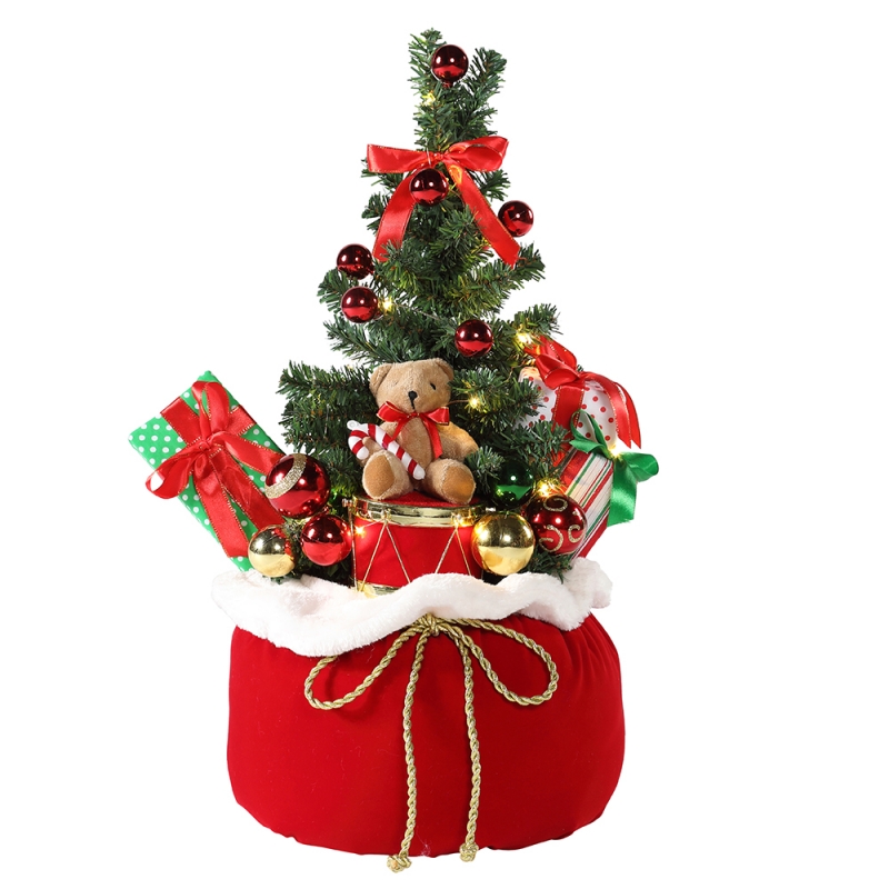 60cmクリスマスベアーツリーホームディスプレイギフトバッグLEDホリデー飾り装飾置物パーティーコレクションクリスマスツリーライト