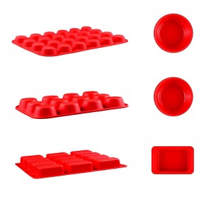 円形の長方形のシリコーンマフィンパン型、ベーキングサプライ