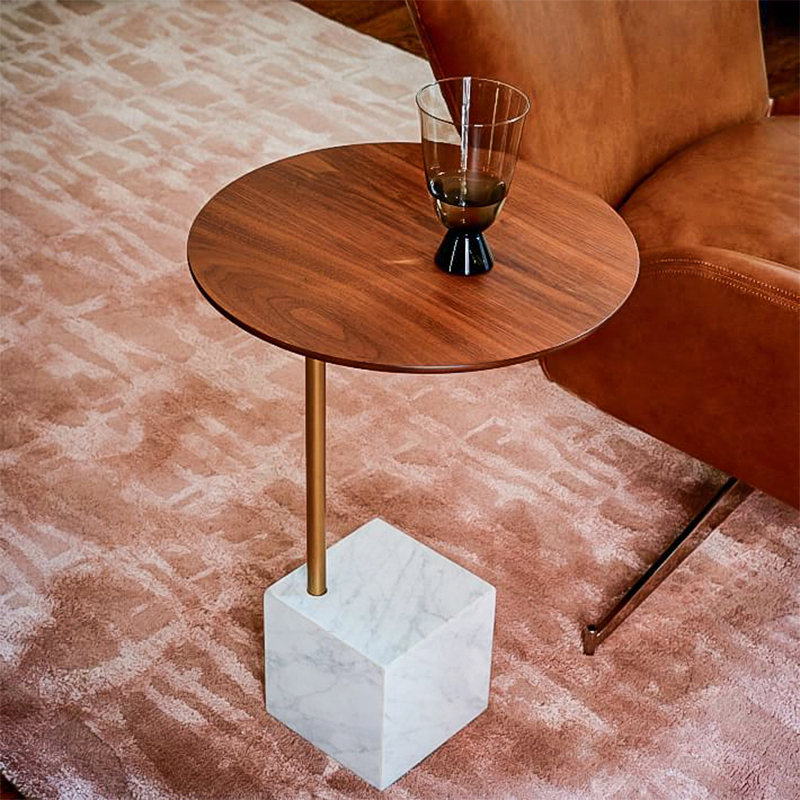 北欧ラウンド小型コーヒーテーブルのモダンなMDF大理石のテーブル