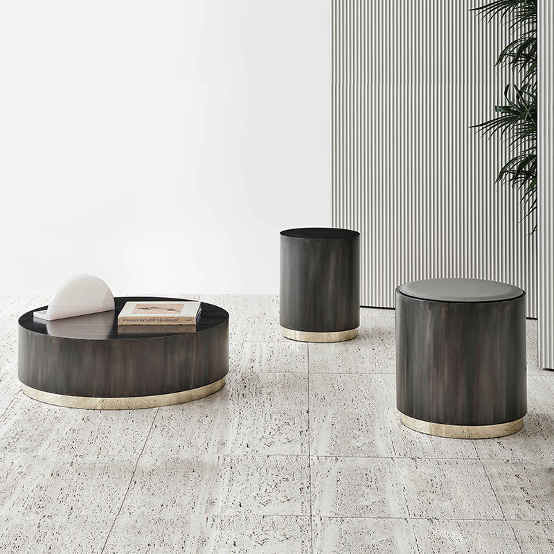 リビングルームの家具のためのイタリアのデザインのモダンな高級ステンレス鋼のコーヒーテーブルの丸い側のテーブル