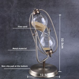 タイマー金属回転サンドクロックヨーロッパスタイルのリビングルーム装飾装飾品誕生日Gigt30/60 minsタイム砂時計