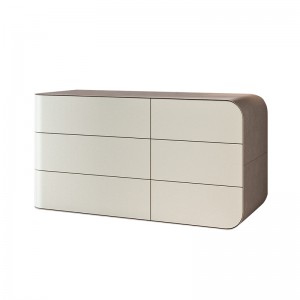 モダンホーム家具革の木製白いビュッフェのサイドボードダイニングルーム