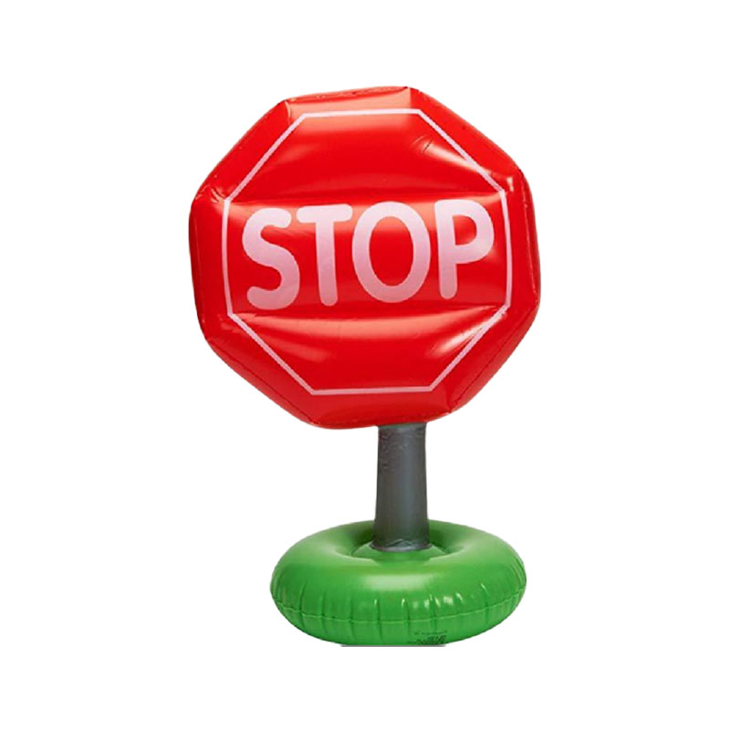 製造業者カスタムPVCインフレータブルトラフィックサイン吹き飛ばす障害物トライアングルロードサイン警告標識PVCおもちゃ