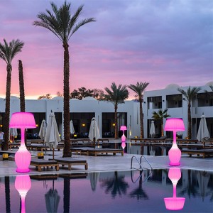 モーデンスタイルフロアライトマルチカラースマートスピーカーフロアランプホームスタンディングランプ付きバッテリー