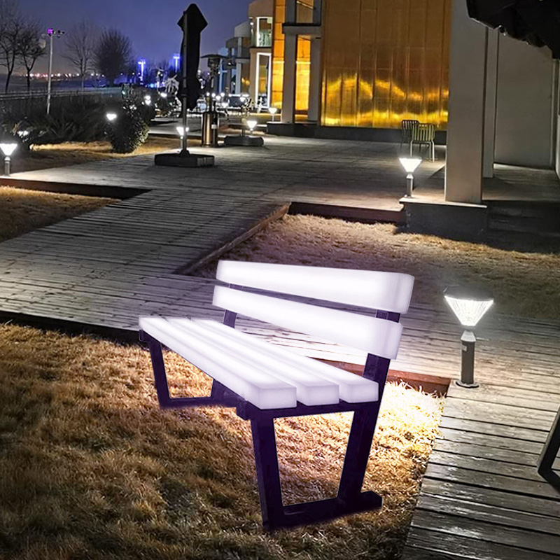 16色LED家具防水庭園ベンチ充電式リチウムバッテリー屋外LED椅子