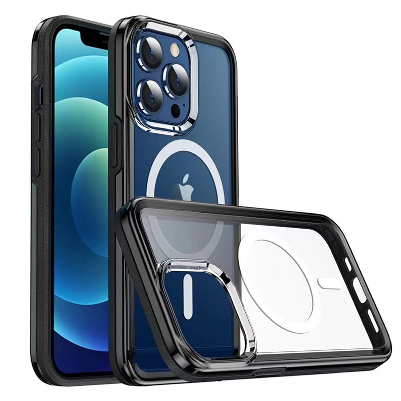 iPhone 13に適した魔法のケース、透明な磁気設計ワイヤレスクイック充電保護ケース