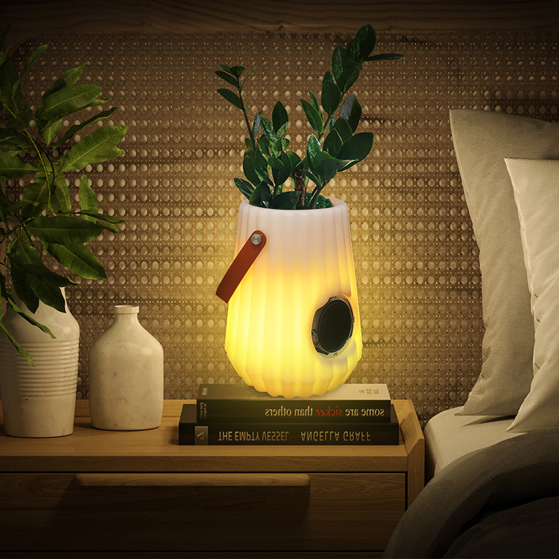 LED照明付き植木鉢屋内/outdoorリビングルーム、ベッドルーム、庭の装飾、薄暗いアイスバケツLEDライト用のBluetoothスピーカー用のクリエイティブスマートテーブルランプ