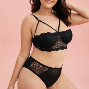 フローラルレースハーネス2ピースランジェリーセットセクシーな下着セット