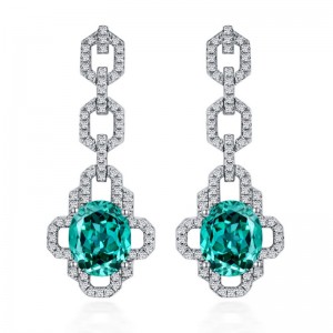 チュオチェンジュエリーカスタムスターリングシルバー925高カーボンダイヤモンドストーンイヤリング