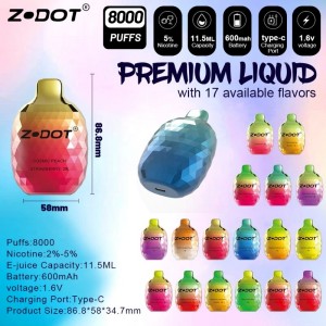 8000puffs使い捨て蒸気のある電子タバコ