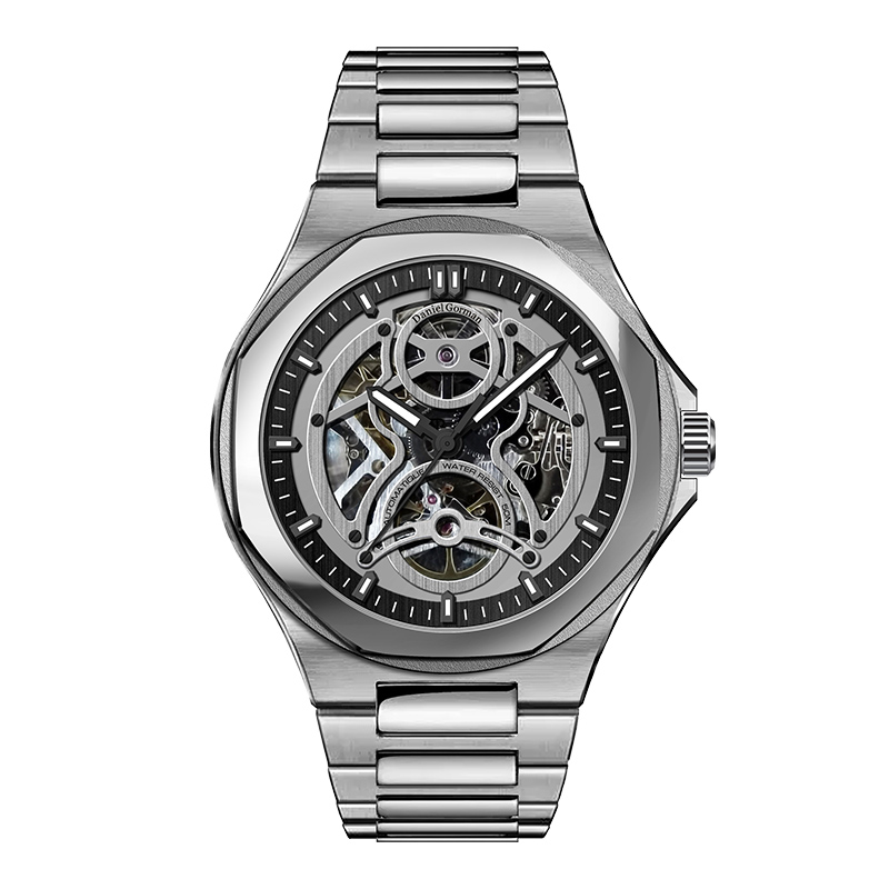 Daniel Gorman DG9111 Luxury Mechanical Hollow Out Watch Men \\ 'S Waterproof Watch Lisurous Stainless Strap Top Brand Luxury Watch