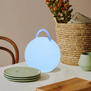 ハンドルタッチコントロール付きカラフルな雰囲気のベッドサイドテーブルランプを導くワイヤレス充電ラウンドラウンドモダンテーブルランプスピーカー付き