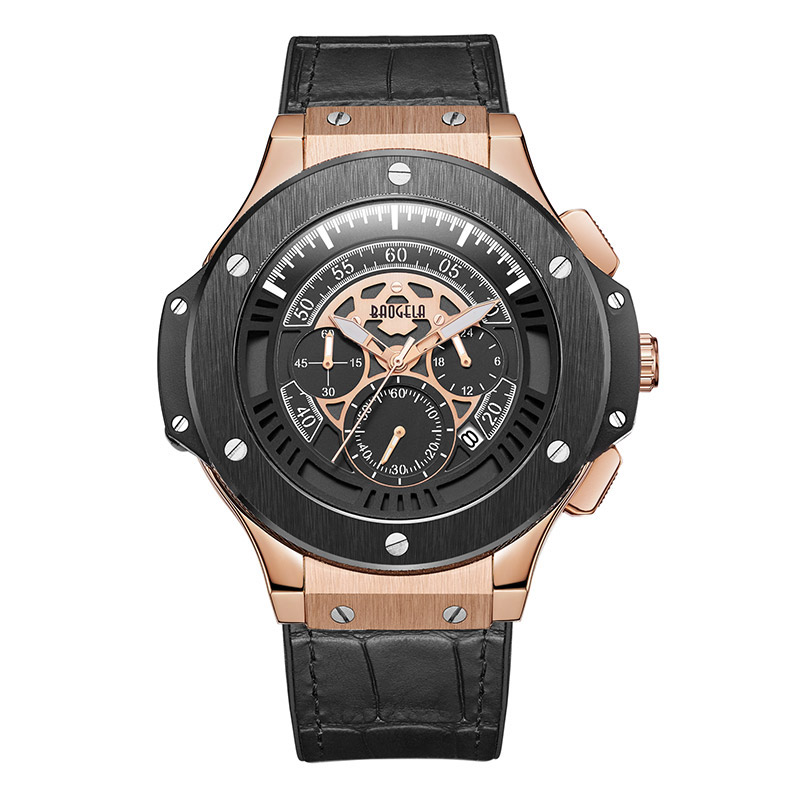 Baogela Hommes Montres Hommes Horloge de Luxe Marque Quartz Sport Montre Rose Chronographe Mode-Bracelet Pour Hommes1910