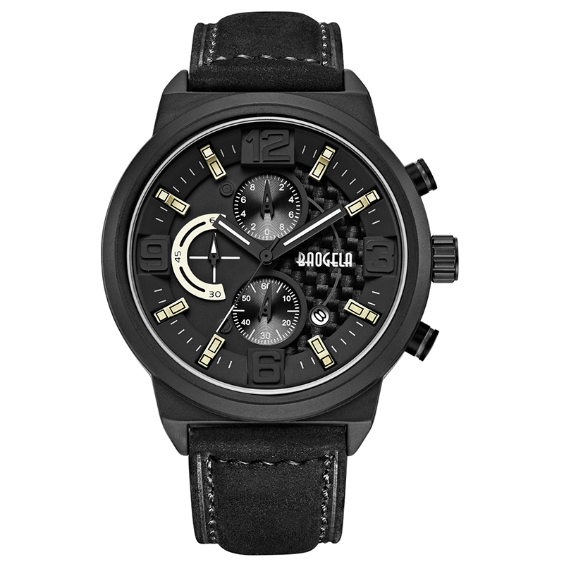 Baogela Men \\ 'S Black Sports Quartz Watch Liedure Fashion Analog Timing Watch Display Men \\' S Watch1709 Black Blue
