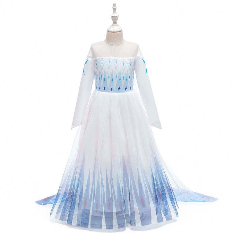 Baige New Design Girls Anna White Dress Cosplay Party Dressup Princess Elsa Movie Children Dowers