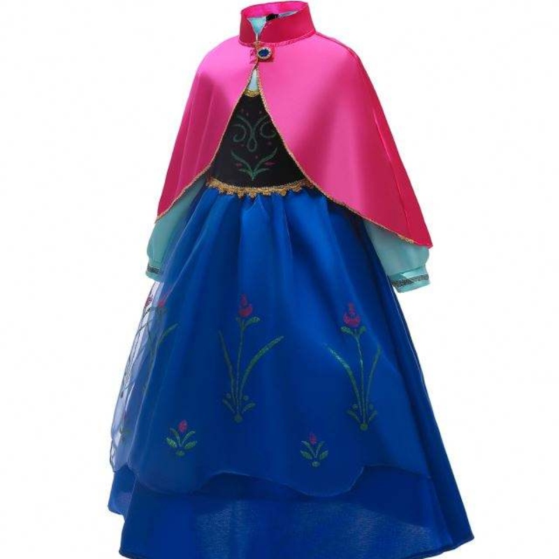Baige New Kids Fancy Dress Costumes Elsa Anna Long Puffy Halloween Party Dress with Cape BXDCPF