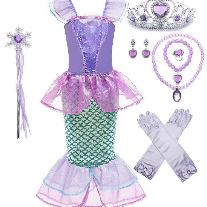 2021キッズ服の夏の小さな女の子人魚の衣装プリンセスドレス