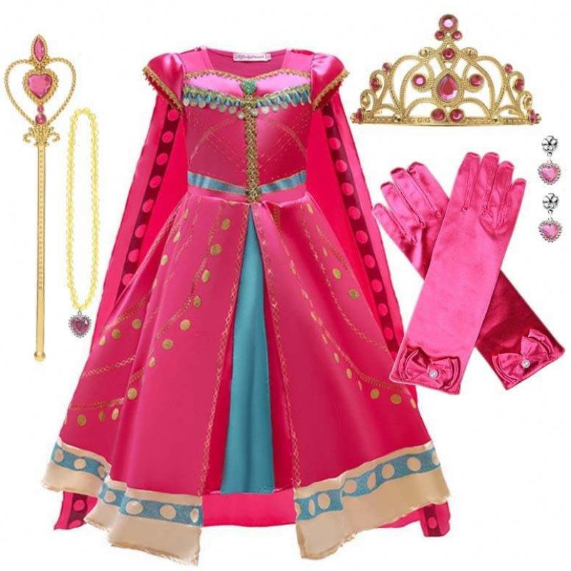 女の子のドレスアップ誕生日ハロウィーンパーティーリトルプリンセスコスチュームケープティアラワンドhcal-002とアラビアンドレス