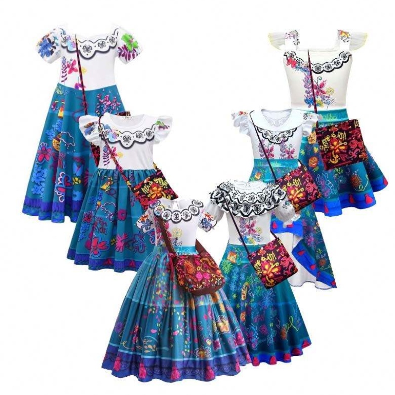 2022年の子供エンカントマドリガルプリンセススカート衣装バッグ付きエンカントのブルーミラベルドレス100-160cm HCIS-001