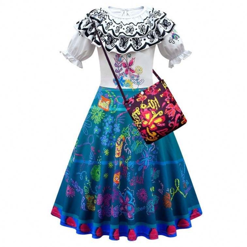 2022年の子供エンカントマドリガルプリンセススカート衣装バッグ付きエンカントのブルーミラベルドレス100-160cm HCIS-001