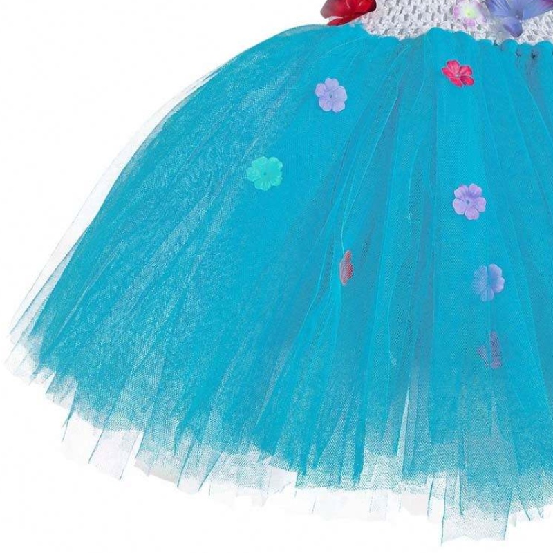 ハロウィーンの服の子供のかぎ針編みチュールふわふわ花エンカントミラベルチュートゥドレスhcis-015