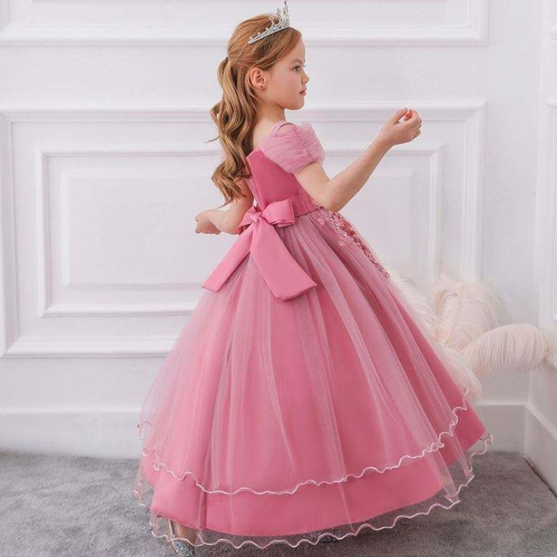 高品質のベビーフロックデザインブティックガール\\ 's Grown Dress Western Style for Kids Evening Party Girl Dress LP-213