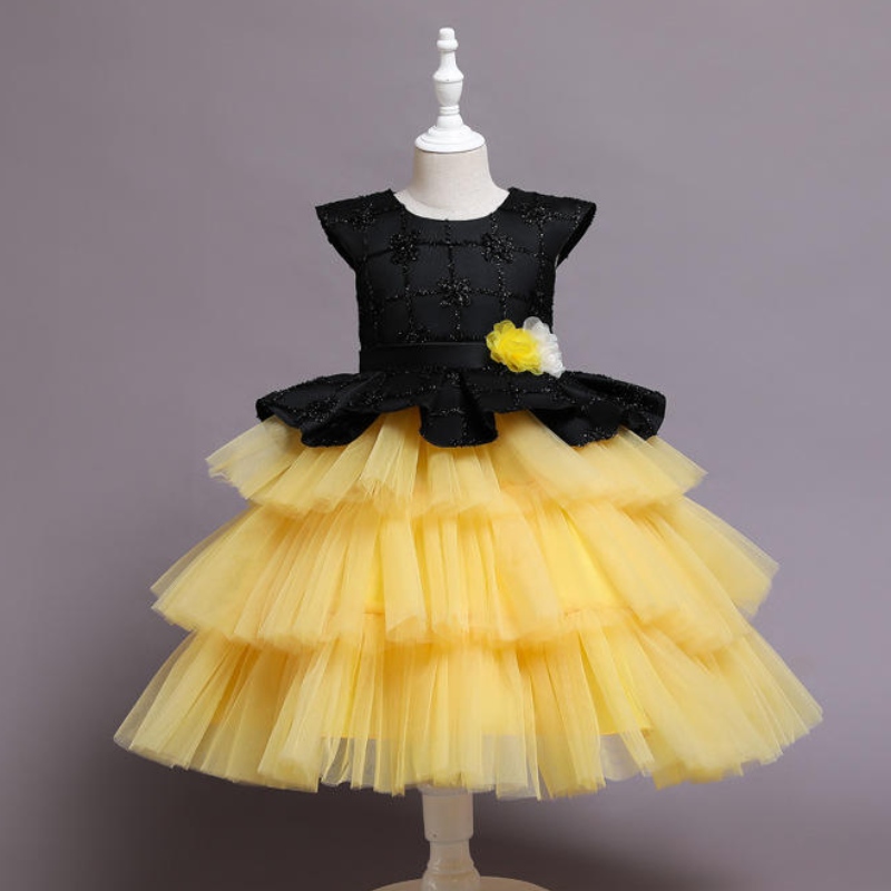 子供のメッシュプリンセスドレスケーキチュチュスカートのためのピアノパフォーマンスパーティー