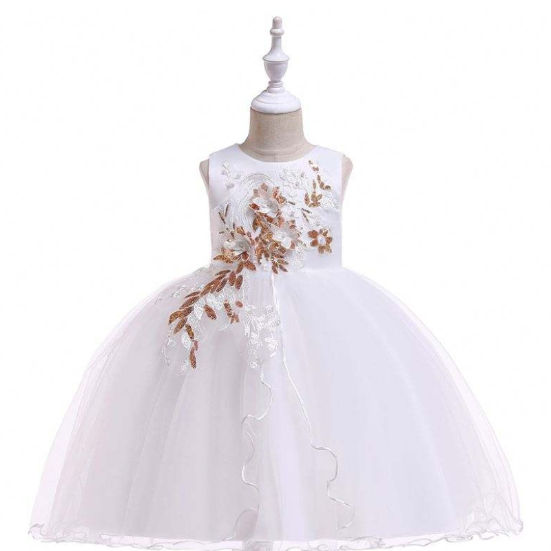 Baige Kids Garmentsホワイトフラワーガールドレス刺繍パーティーガールズ用イブニングドレスL5060