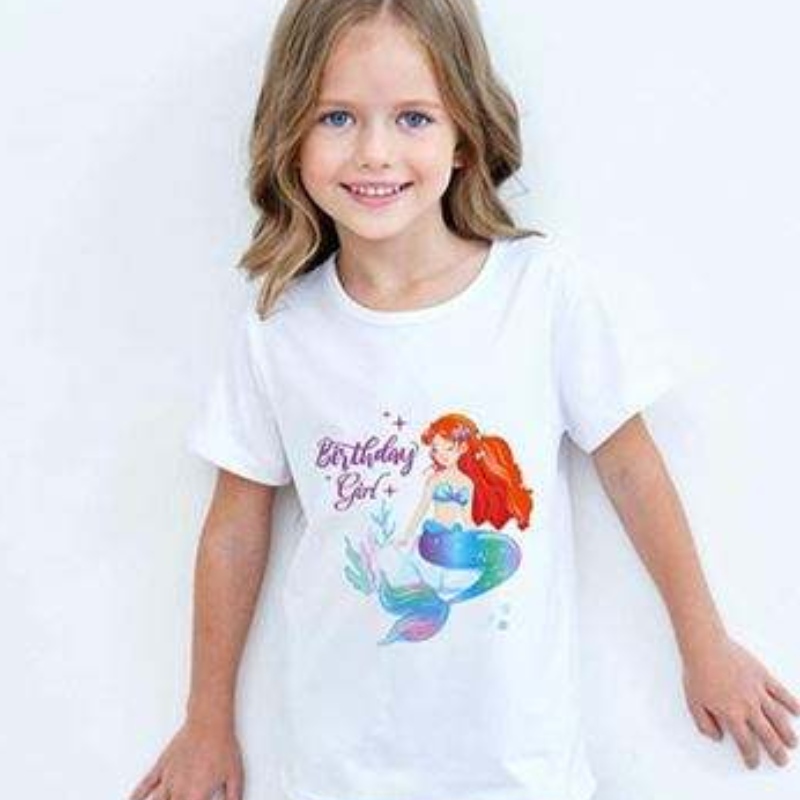 バイジェガールサマーショートスリーフかわいいユニコーンプリントコットンTシャツレインボーチュチュパフォーマンススカート
