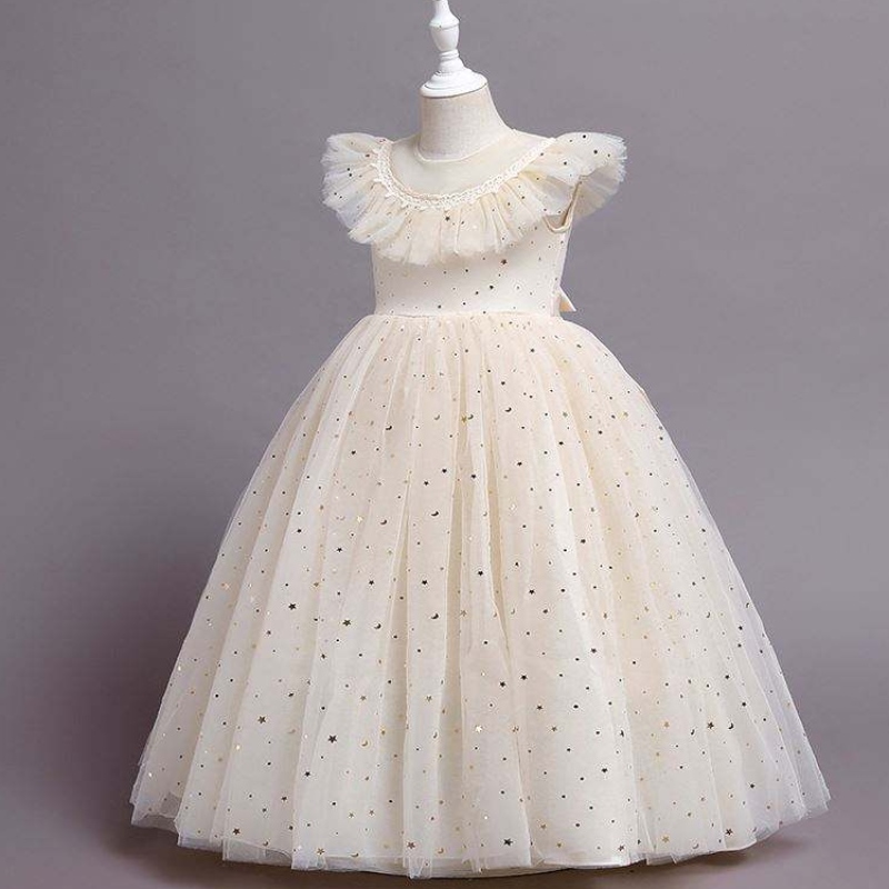 Baige New Princess Dress Girls Kids Embroidery Flower Girl Toddlerエレガントなフォーマルなパーティードレス2275