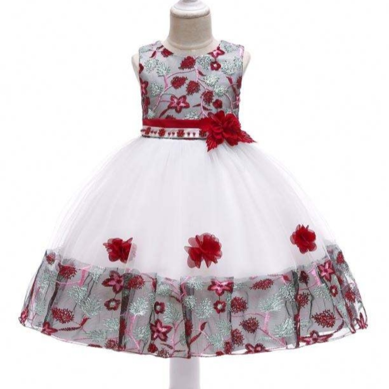 ベストセラーキッズフラワーパーティードレス子供ファンシーガールフロックベイビーミニバースデー服l5045